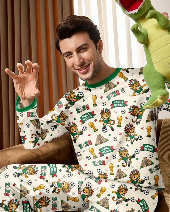 Jaguar 2026 Vamos Mexico Family Matching Bamboo Men's Pajama Set