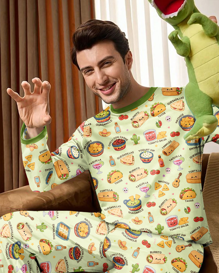 Kawaii Mexican Food Bamboo Men's Pajama Set