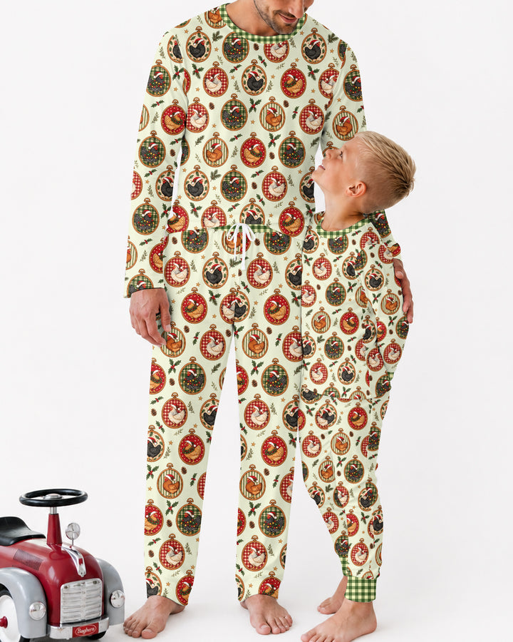 Chicken Merry Clucking Christmas Bamboo Men's Pajama Set