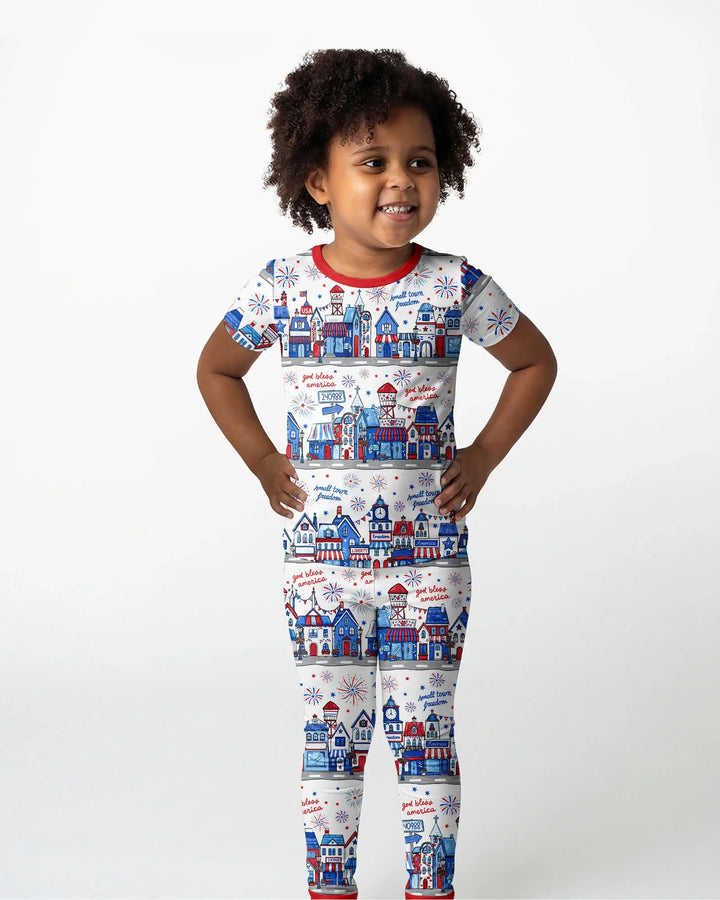 Small Town Freedom USA Bamboo Two Piece Short Sleeve Pajama Set