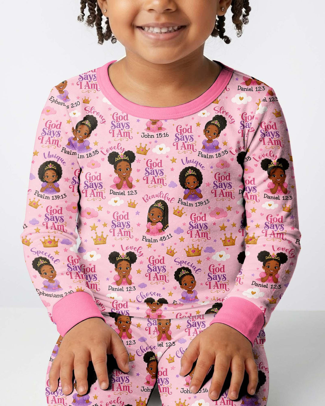 Black Princess God Says I Am Bamboo Two Piece Long Sleeve Pajama Set