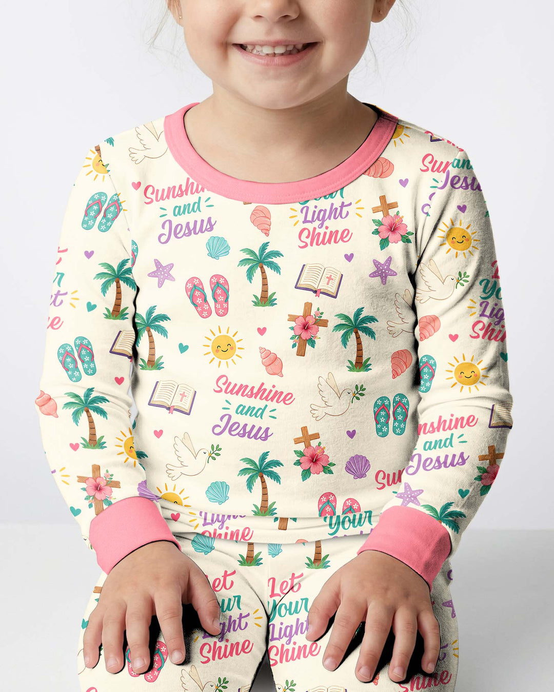 Sunshine and Jesus Summer VBS Bamboo Two Piece Long Sleeve Pajama Set