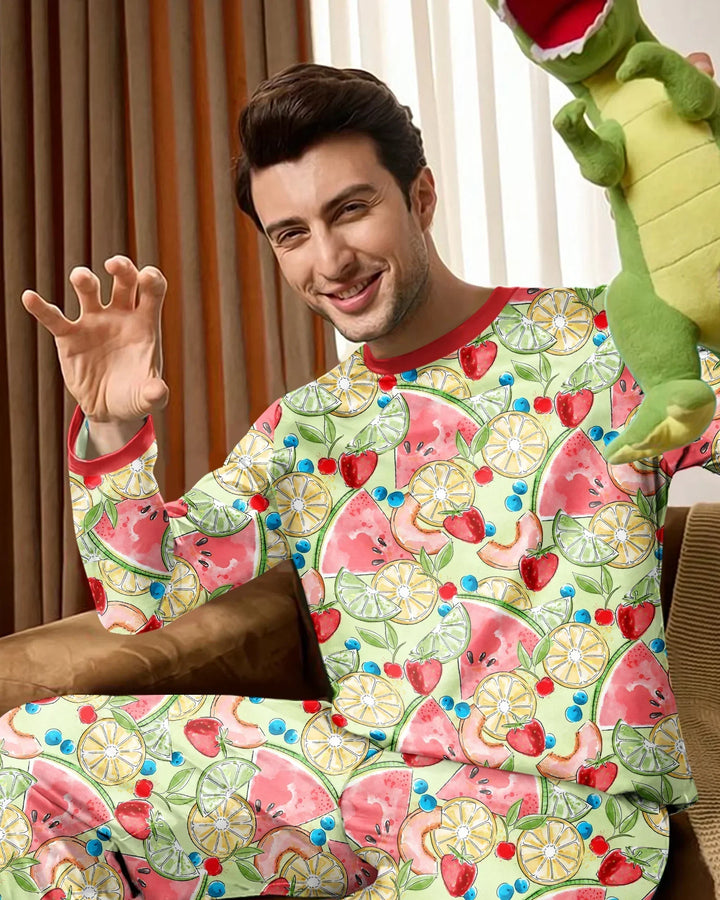 Sweet Summer Fruits Family Matching Bamboo Men's Pajama Set