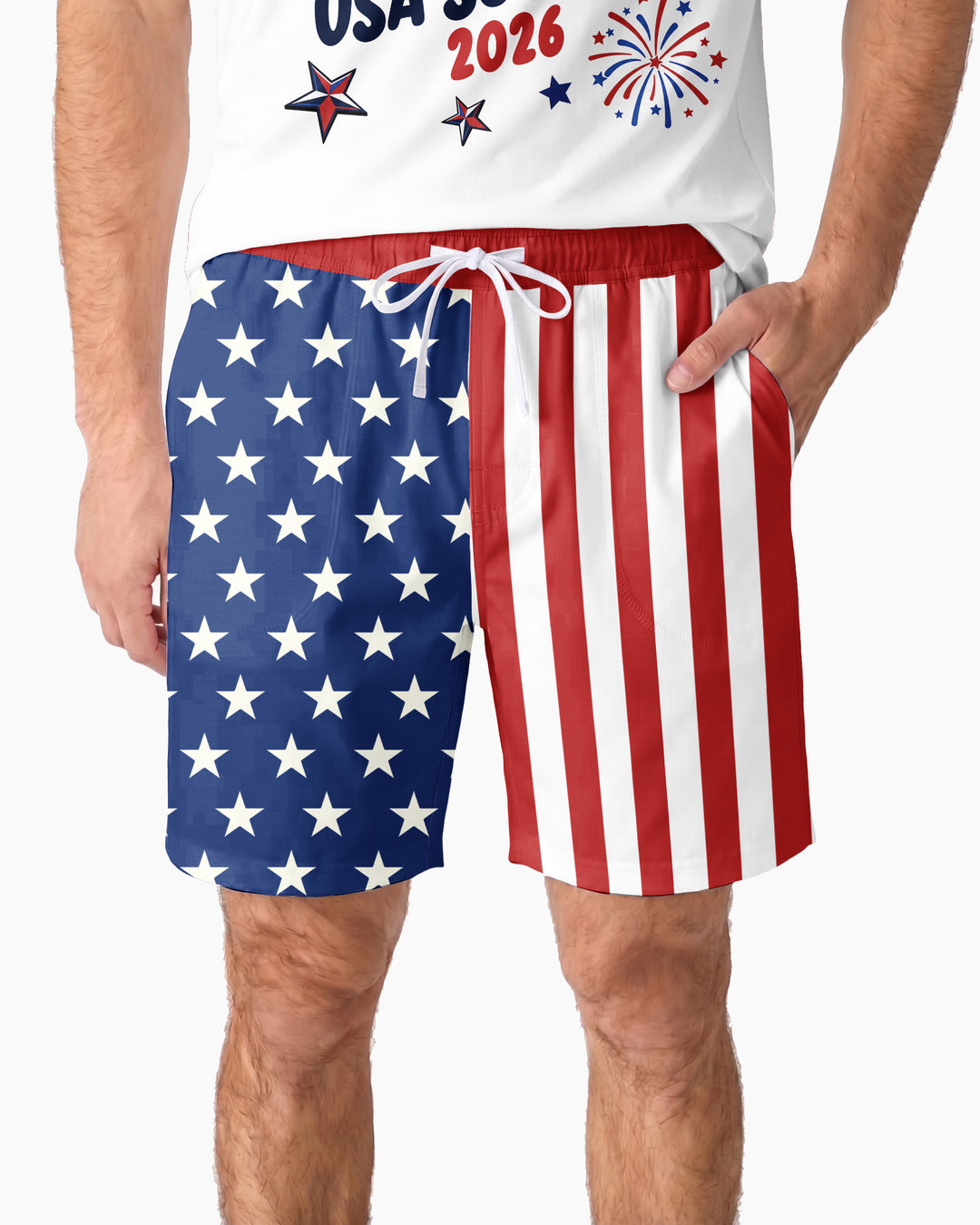 USA Soccer 2026 Family Matching Bamboo Men Short Sleeve Short Pajama Set