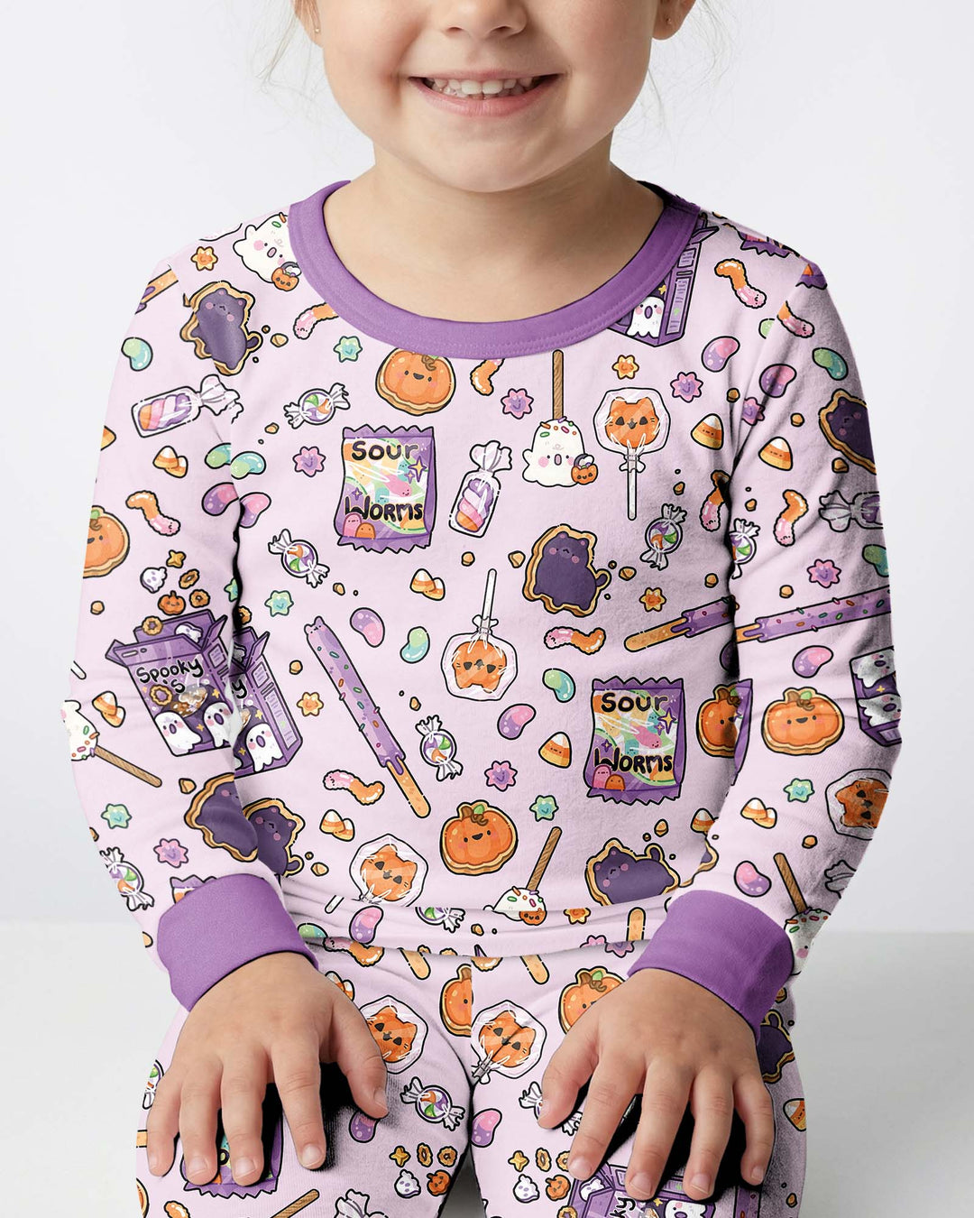 Spooky Halloween Treats Bamboo Two Piece Long Sleeve Pajama Set