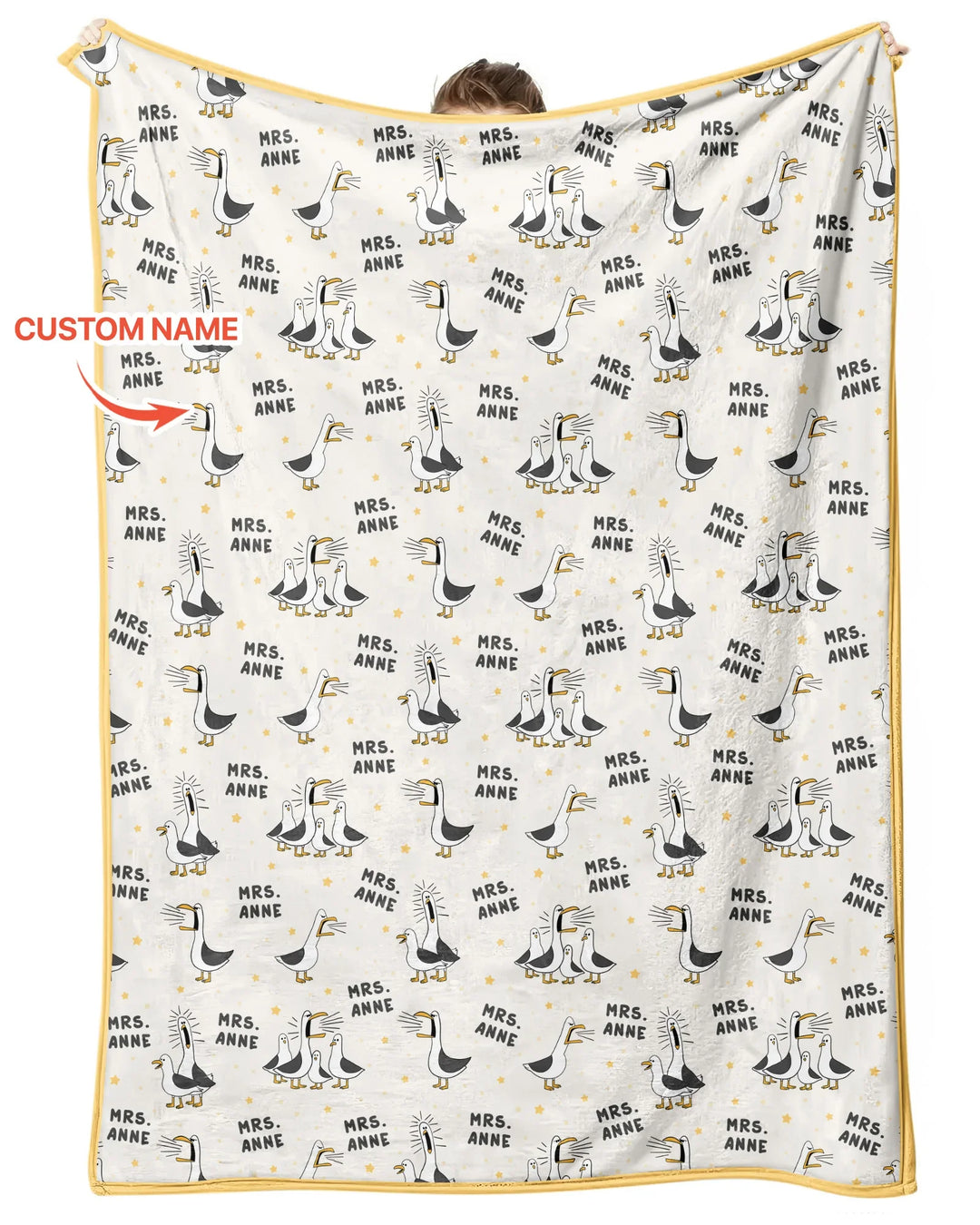 Custom Funny Seagulls Teacher Bamboo Blanket