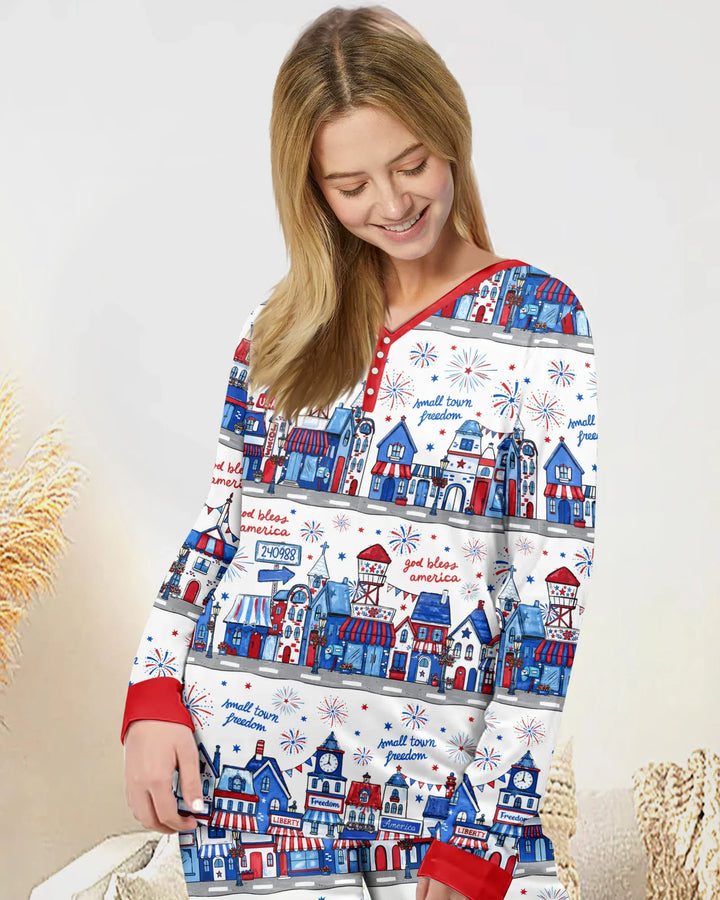 Small Town Freedom USA Bamboo Women Pajama Set