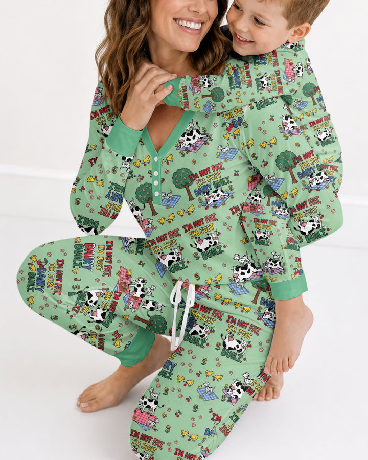 I'm Not Fat I'm Just Dairy Built Bamboo Women Pajama Set