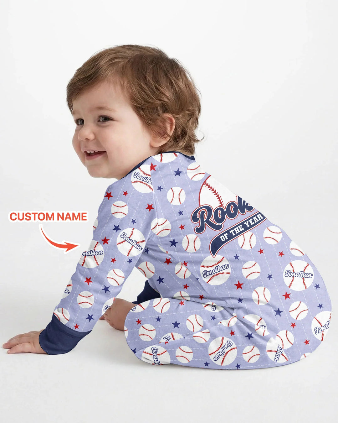 Mameluco convertible de bambú a juego con el nombre personalizado de Rookie of The Year