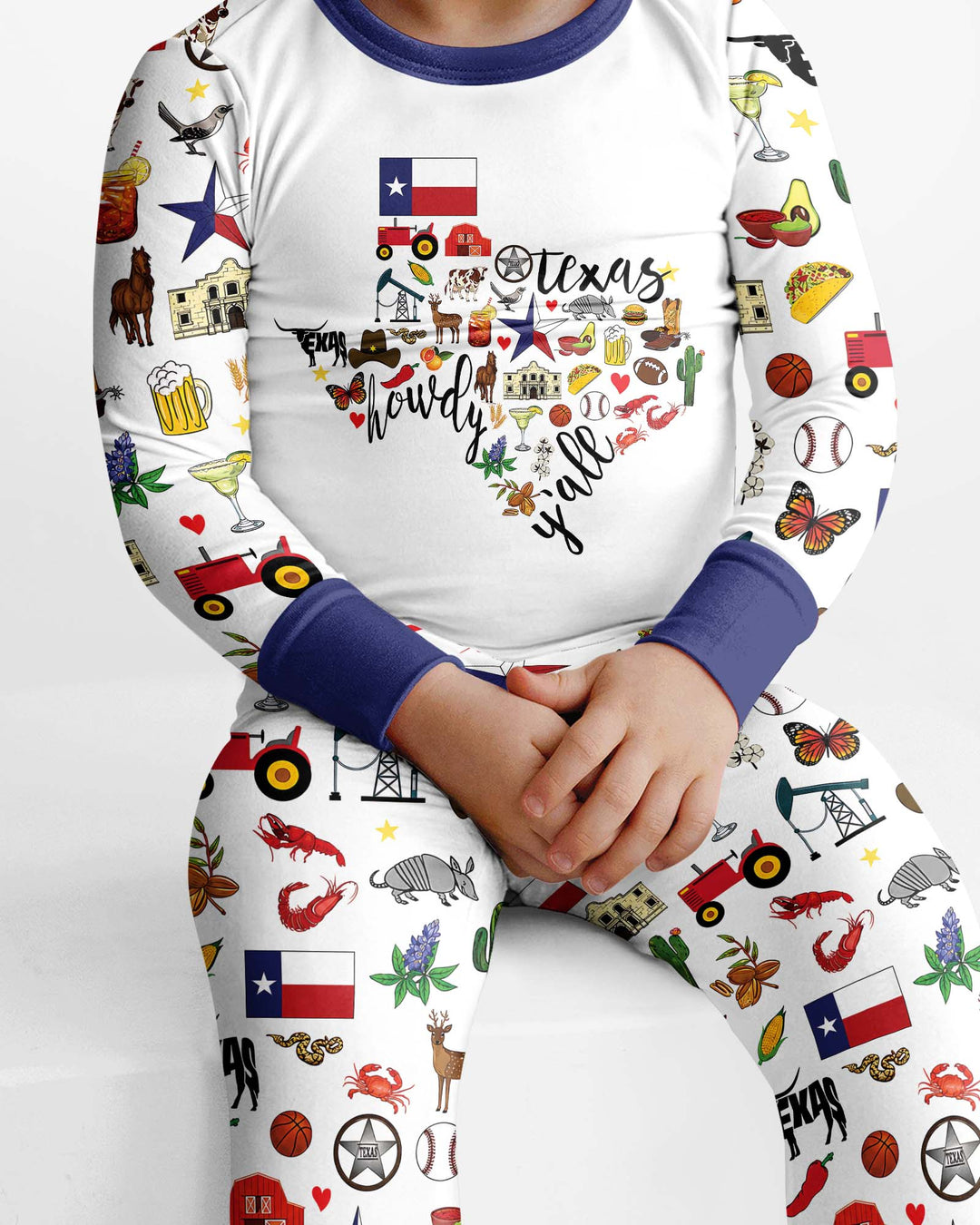 Texas Map Bamboo Two Piece Long Sleeve Pajama Set