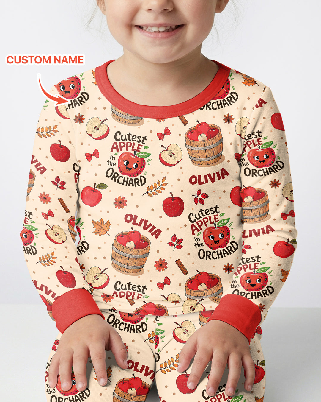 Cutest Apple In The Orchard Bamboo Two Piece Long Sleeve Pajama Set