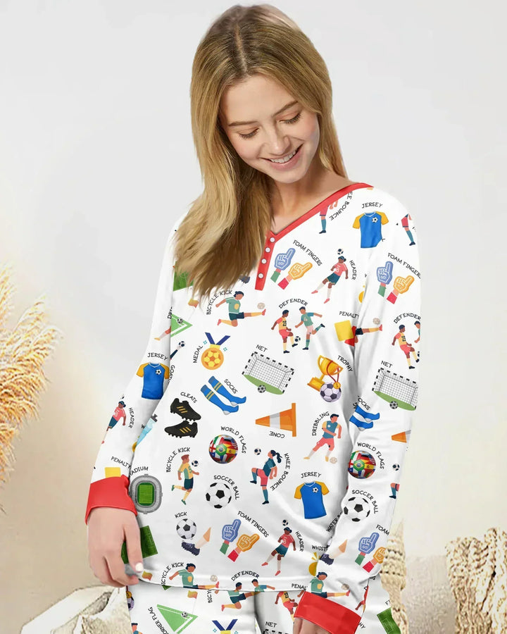 Plantilla de conjunto de pijama de mujer de bambú