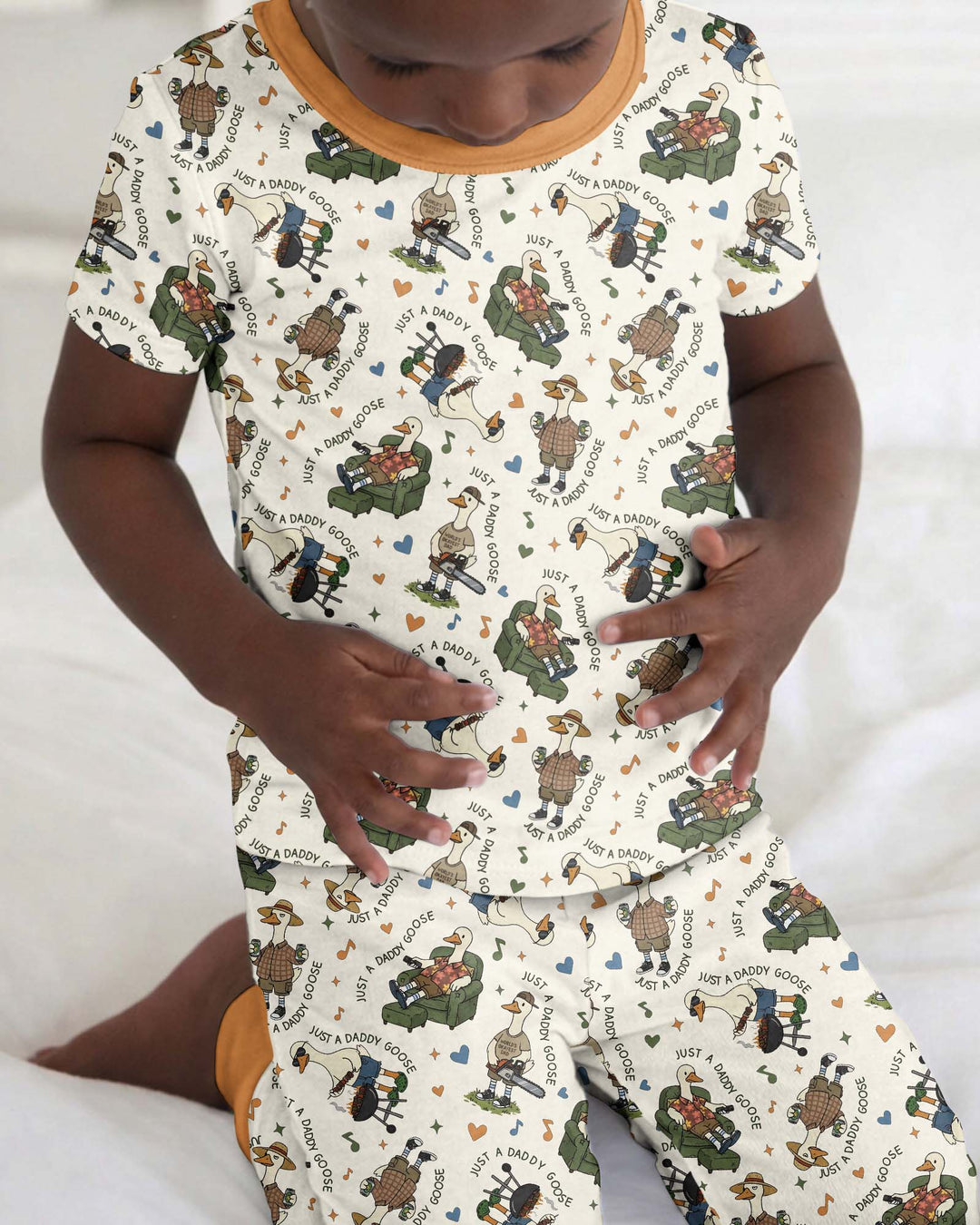 Just A Daddy Goose Family Matching Bamboo Two Piece Short Sleeve Pajama Set
