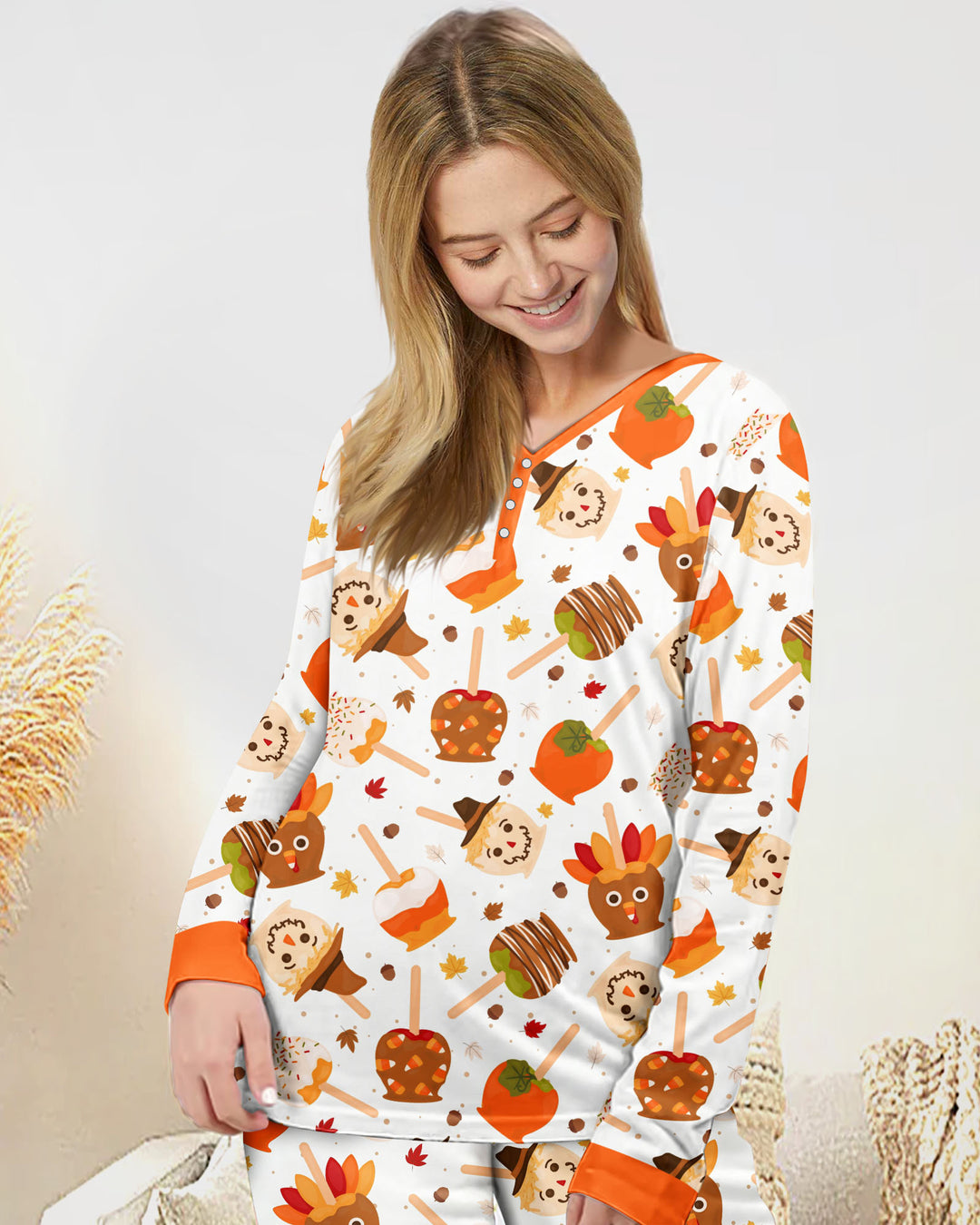 Plantilla de conjunto de pijama de mujer de bambú