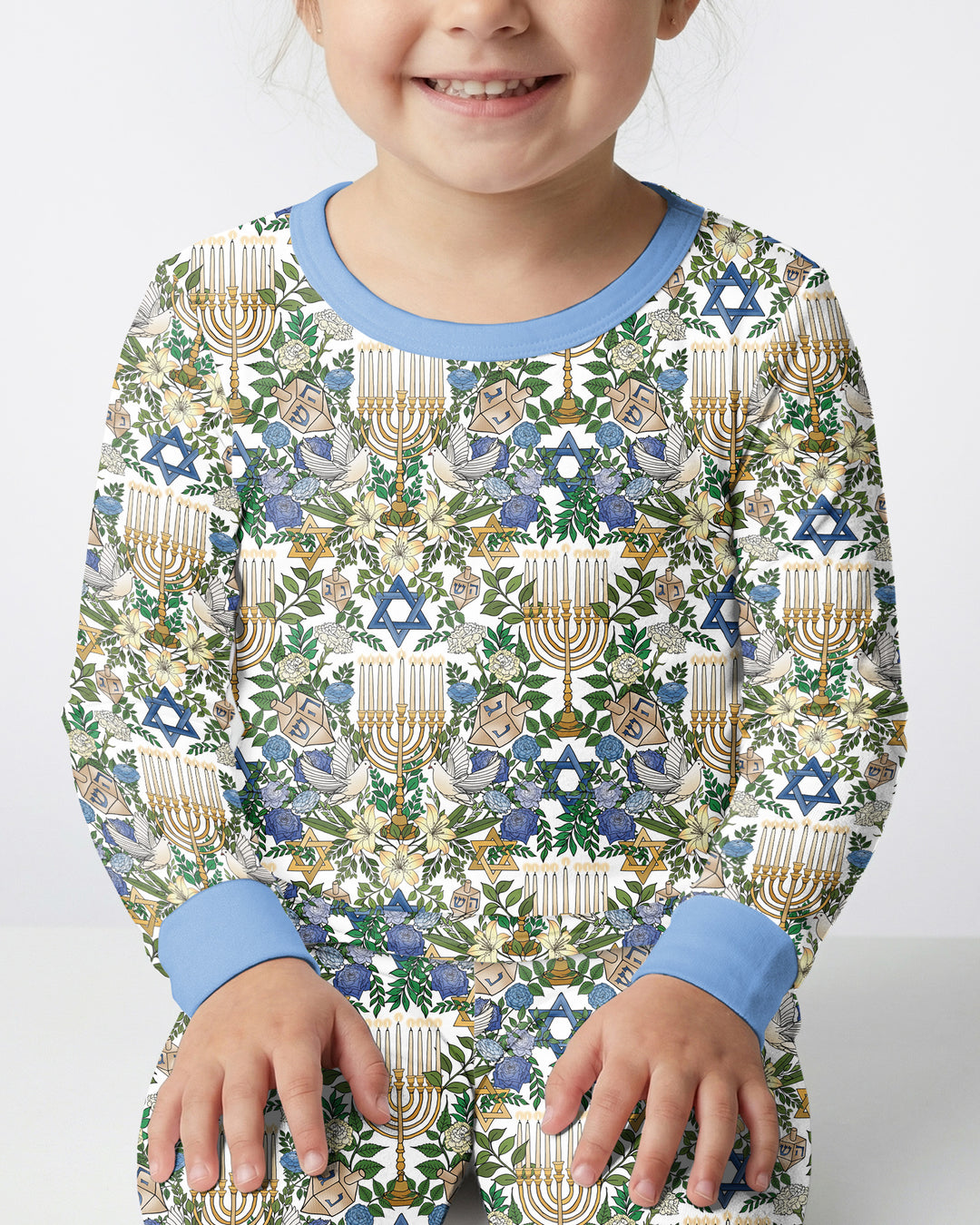 Hanukkah the Festival of Lights Mommy & Me Matching Bamboo Two Piece Long Sleeve Pajama Set