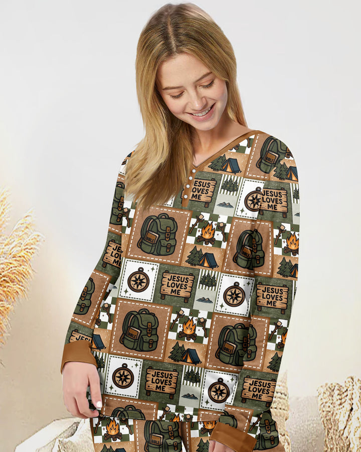 Camping Jesus Loves Me Bamboo Women Pajama Set