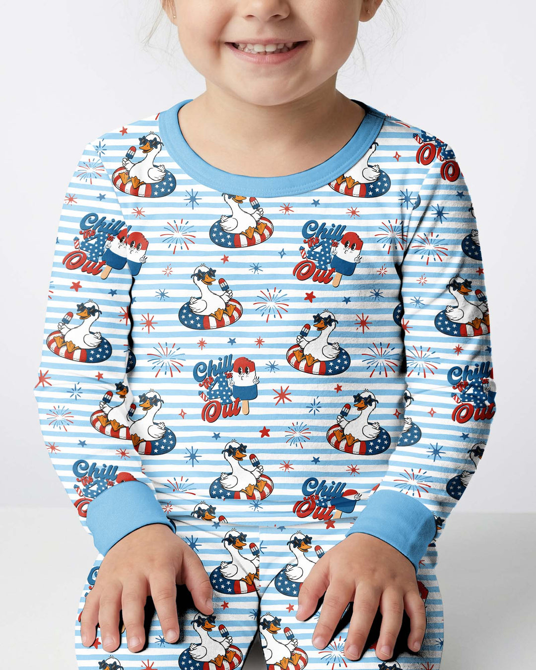 Zweiteiliges Langarm-Pyjama-Set mit Sommerfrüchten