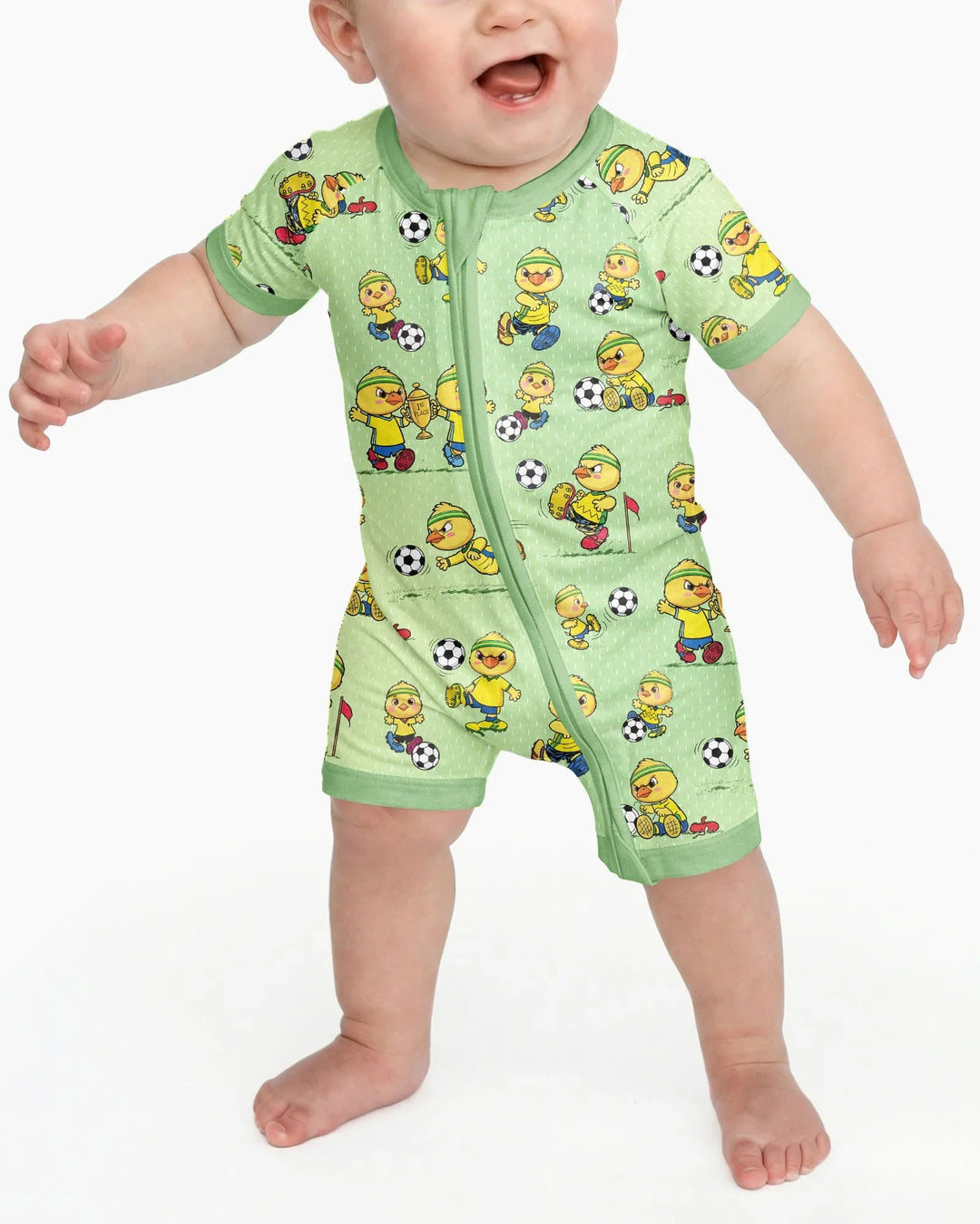 Brasil Soccer Fan Family Matching Bamboo Shorty Zippy