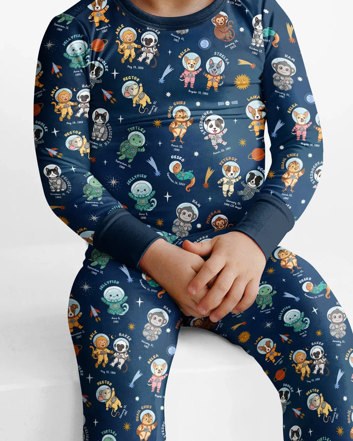 Animal Astronauts Bamboo Two Piece Long Sleeve Pajama Set