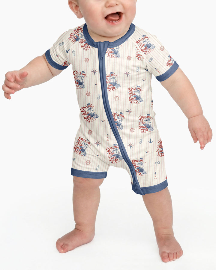 Spilling The Tea Since 1773 Family Matching Bamboo Shorty Zippy