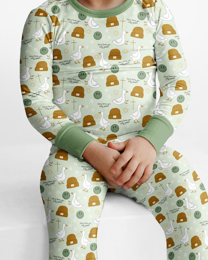Conjunto de pijama de dos piezas de bambú de manga larga