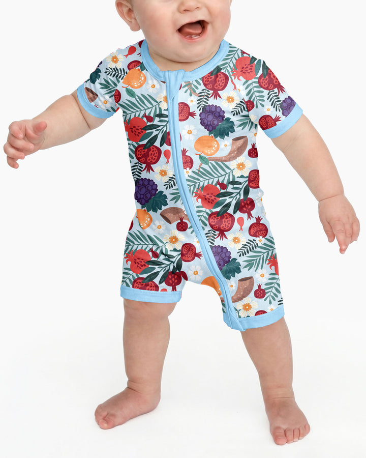 Pomegranate Blessings Night Family Matching Bamboo Shorty Zippy