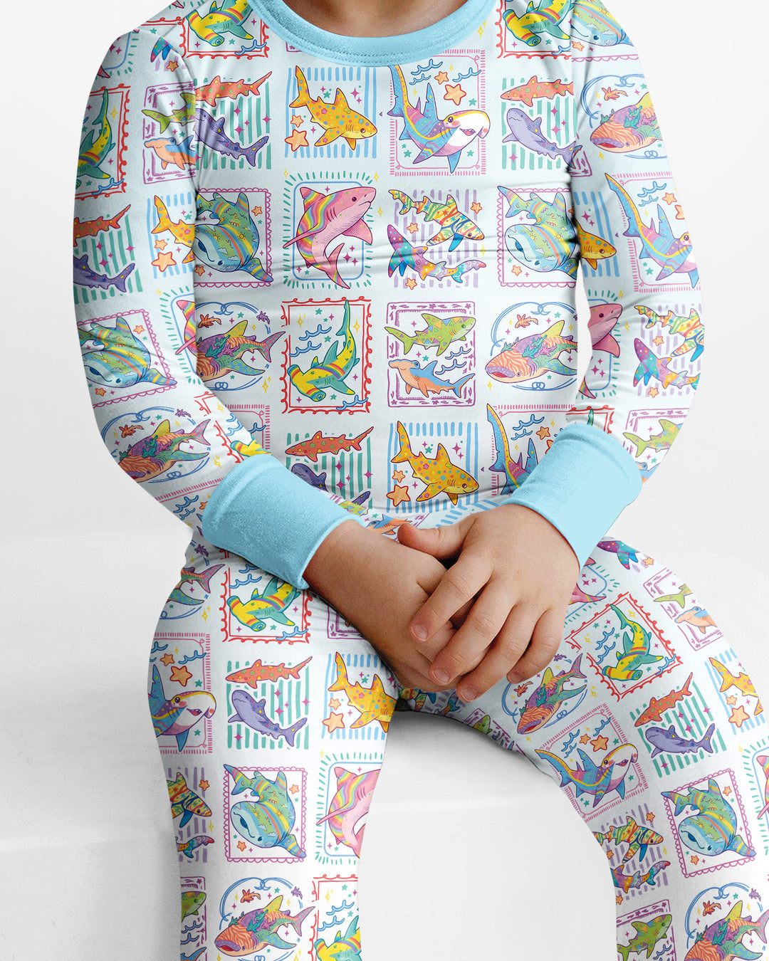 Shark Tropical Bamboo Two Piece Long Sleeve Pajama Set