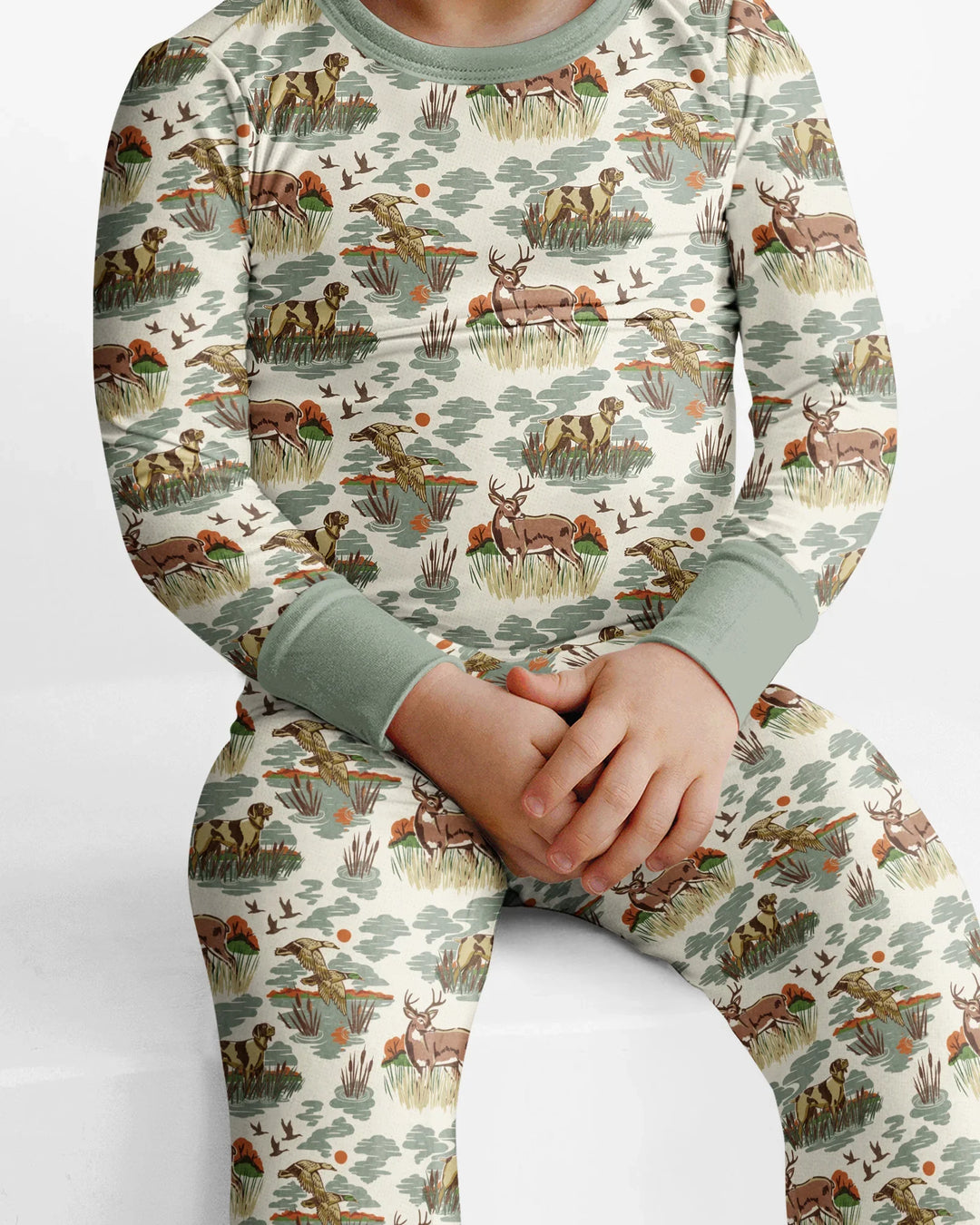Conjunto de pijama de dos piezas de bambú con mangas largas, plantilla PERSONALIZADA