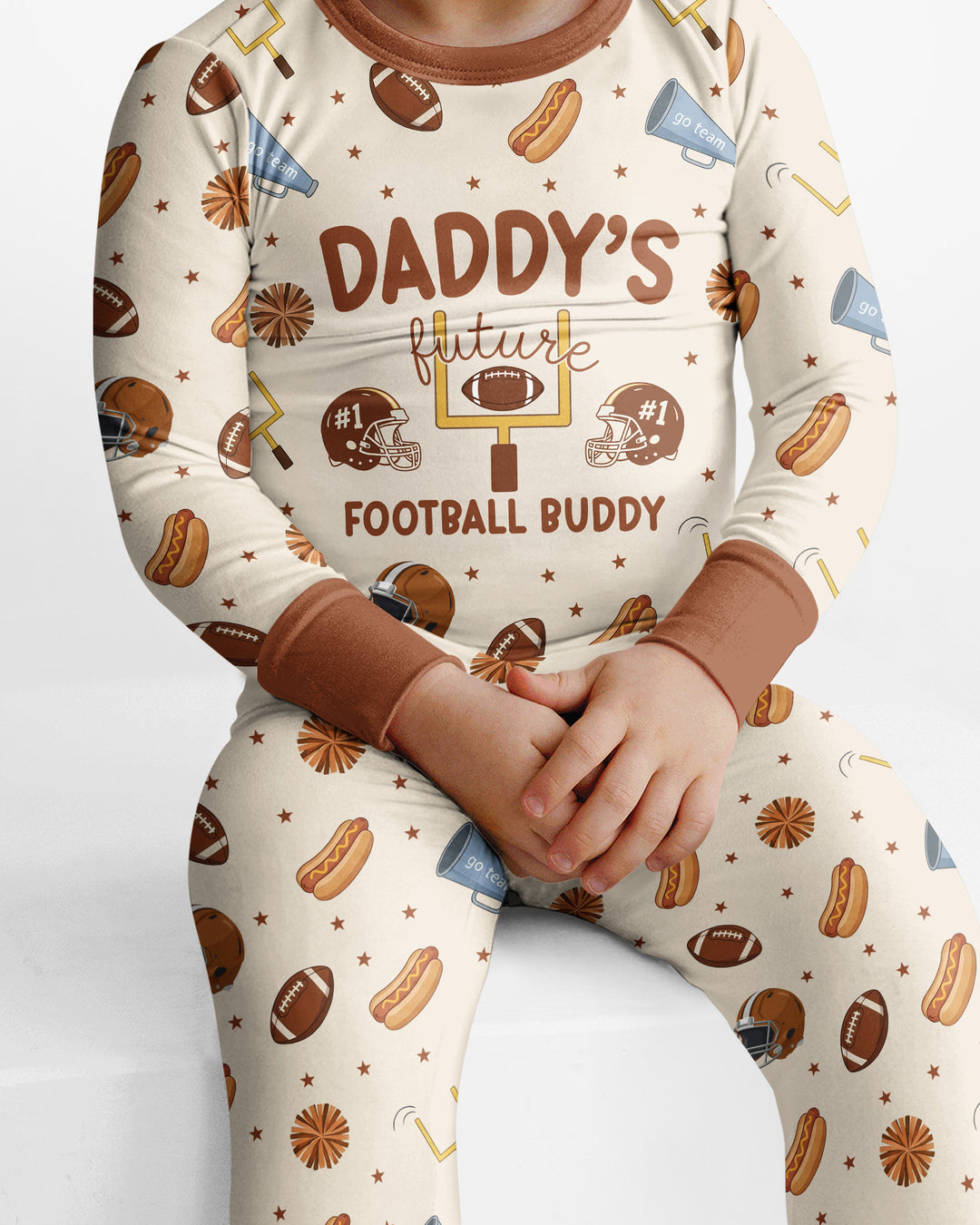 Daddy's Future Football Buddy Bamboo Two Piece Long Sleeve Pajama Set