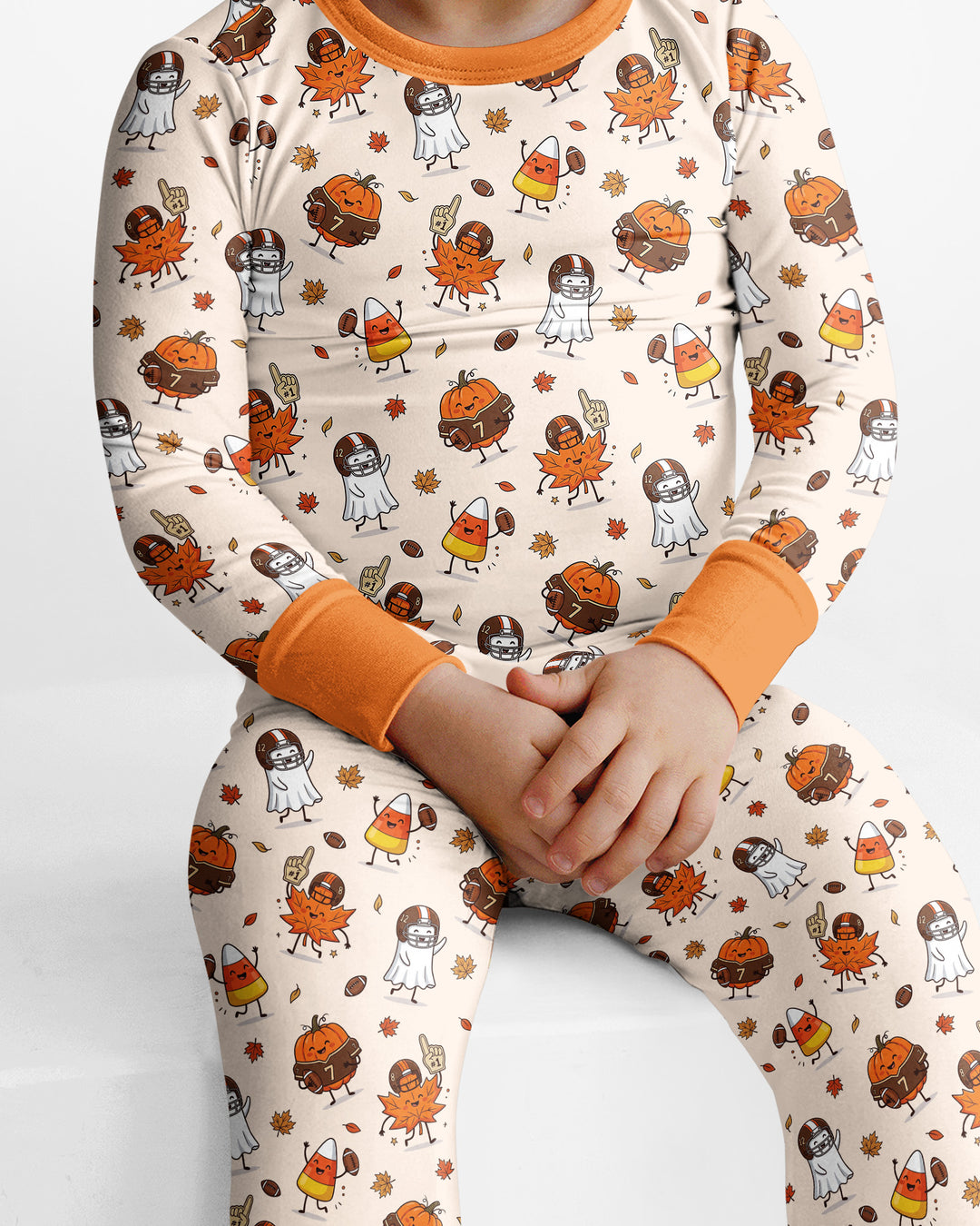 Fall Day Football Bamboo Two Piece Long Sleeve Pajama Set