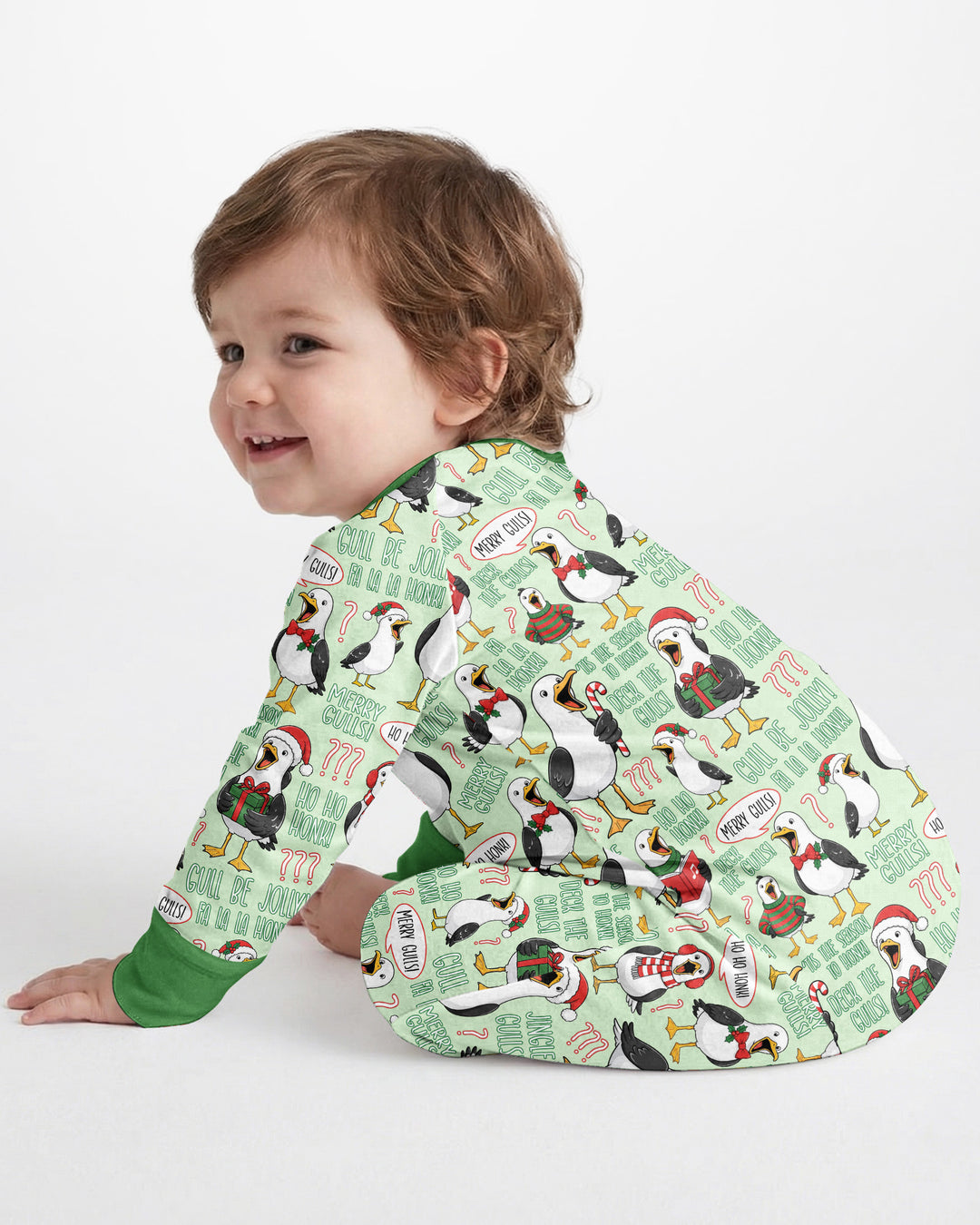 Funny Christmas Seagull Bamboo Convertible Zippy