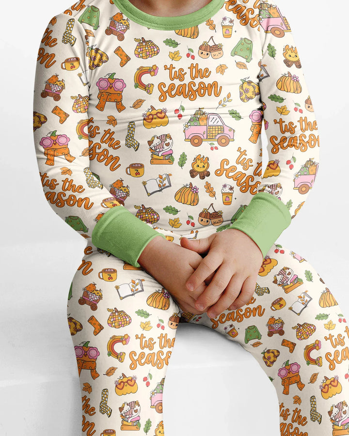Zweiteiliges Langarm-Pyjama-Set mit Sommerfrüchten