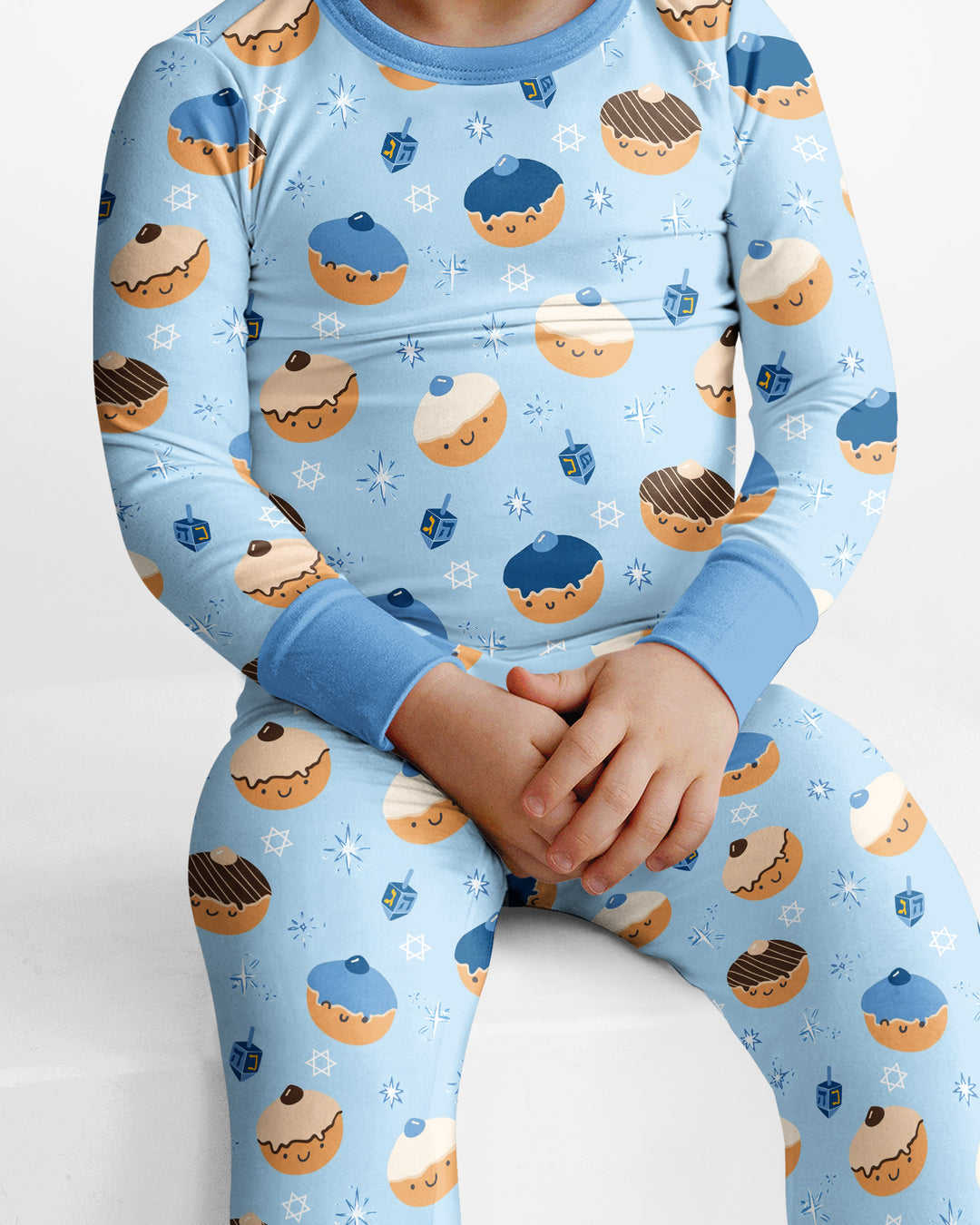 Hanukkah Donut Family Matching Bamboo Two Piece Long Sleeve Pajama Set
