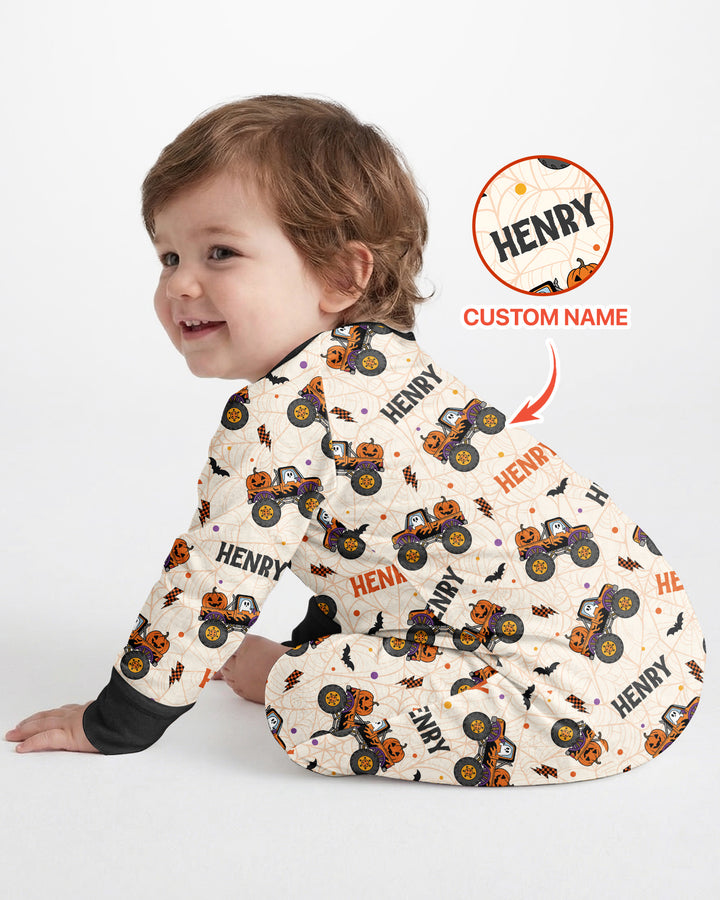Custom Name Halloween Monster Truck Bamboo Convertible Zippy