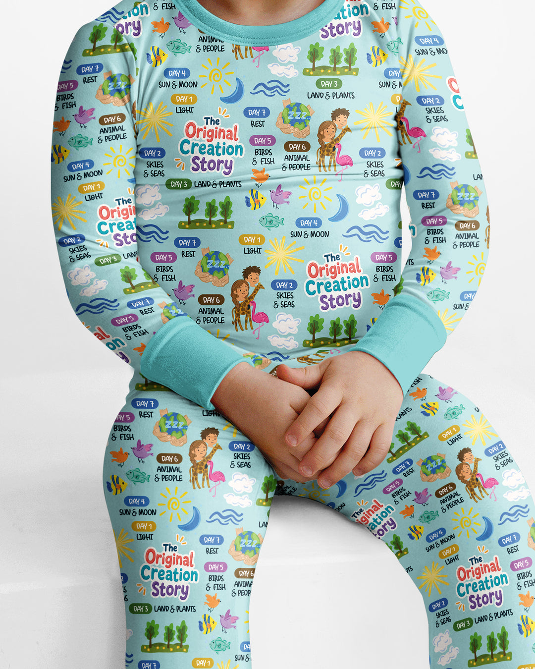 The Seven Days Of Creation Story Bamboo Two Piece Long Sleeve Pajama Set