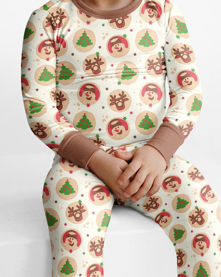 Holiday Cookie Party Family Matching Bamboo Two Piece Long Sleeve Pajama Set