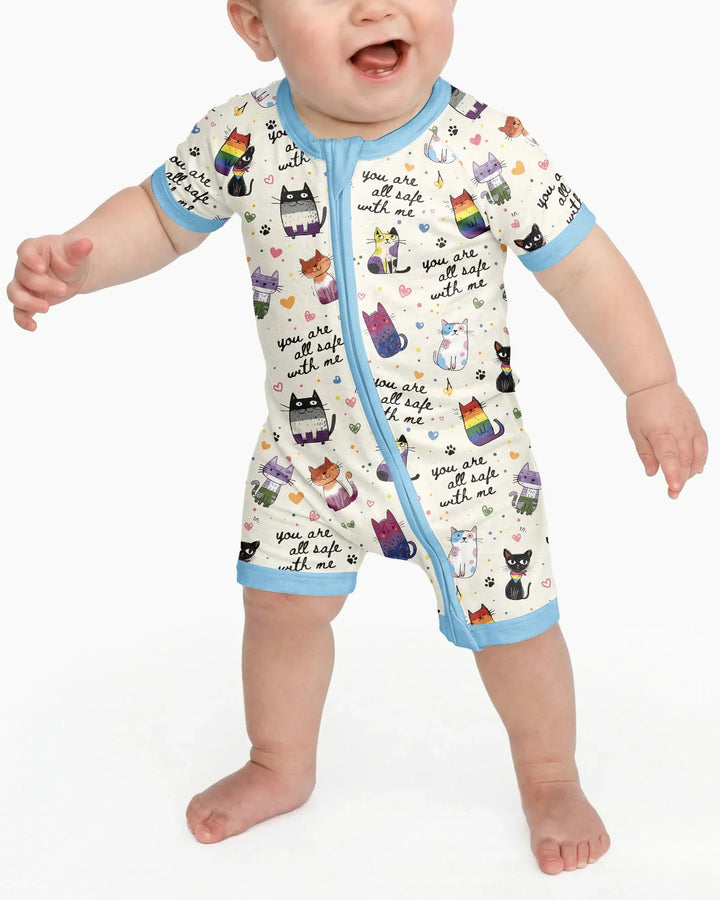 Loved & Safe Kitties Family Matching Bamboo Shorty Zippy