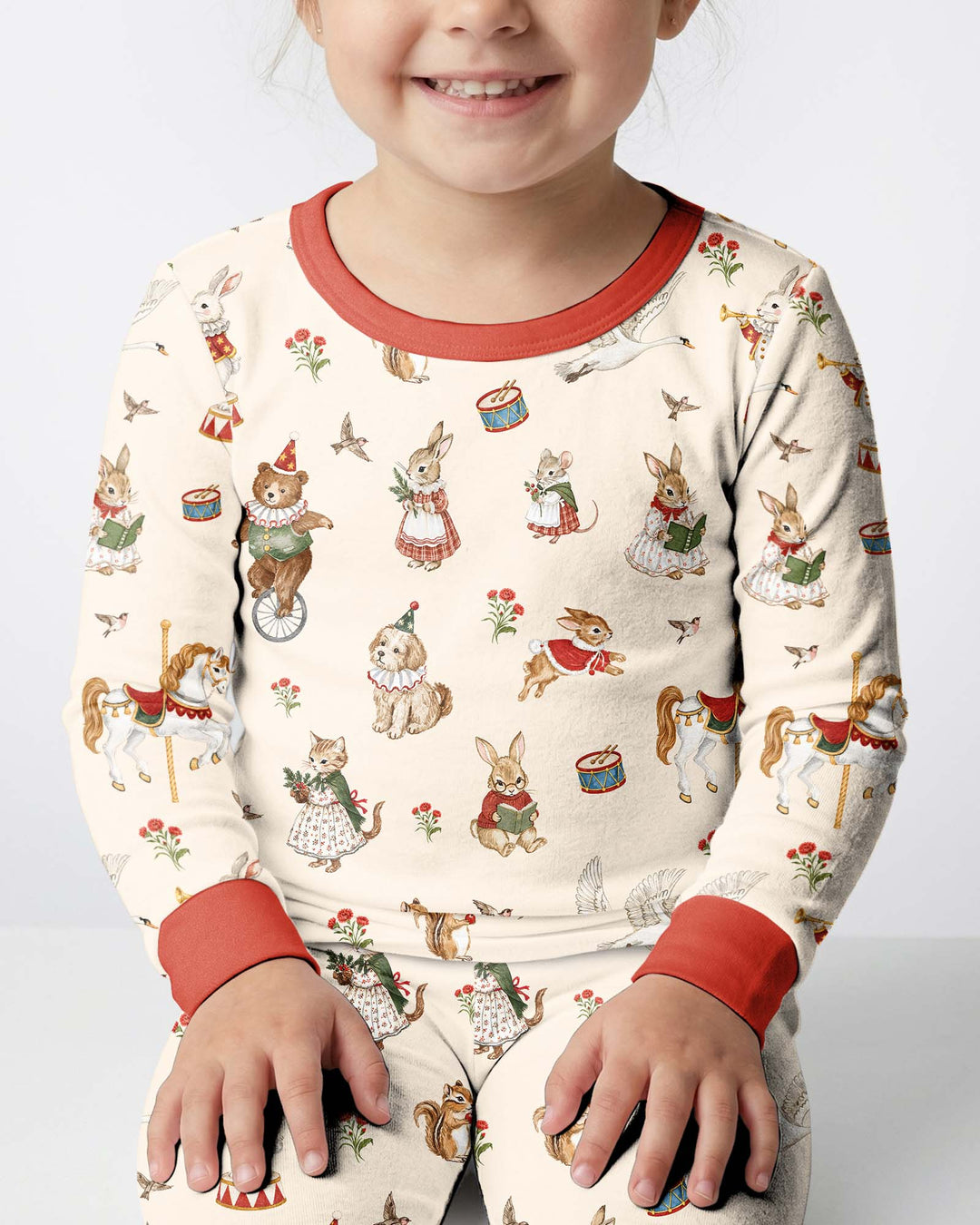 Winter & Vintage Bamboo Two Piece Long Sleeve Pajama Set