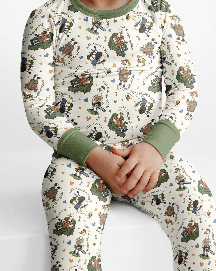 Just A Daddy Goose Family Matching Bamboo Two Piece Long Sleeve Pajama Set