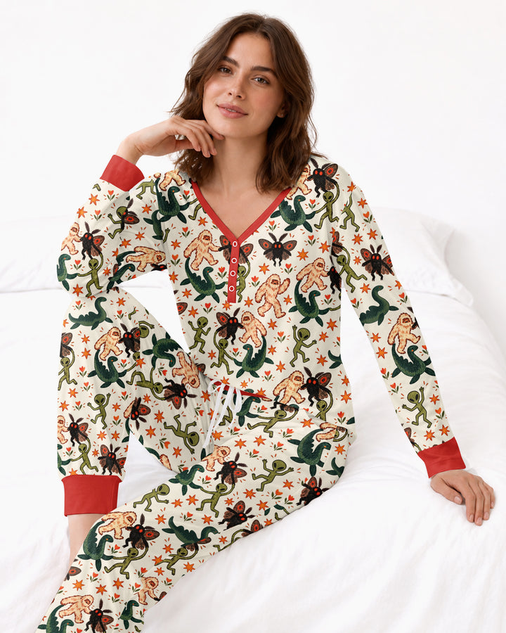 Dancing Cryptids Bamboo Women Pajama Set
