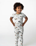 Camping Route Map Bamboo Two Piece Short Sleeve Pajama Set