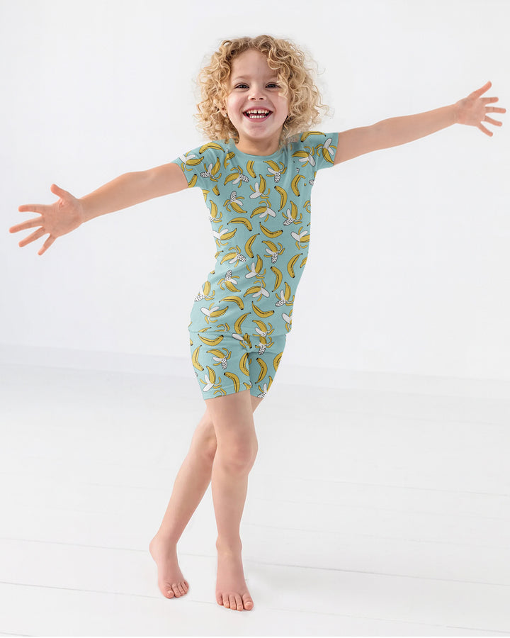 Bananas Bamboo Two Piece Short Sleeve Shorts Pajama Set