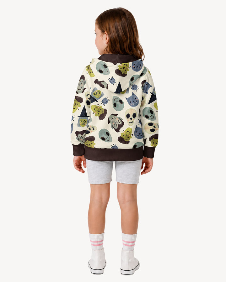Halloween Face Bamboo Zip Hoodie