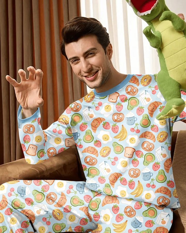Breakfast Buddies Family Matching Bamboo Men's Pajama Set