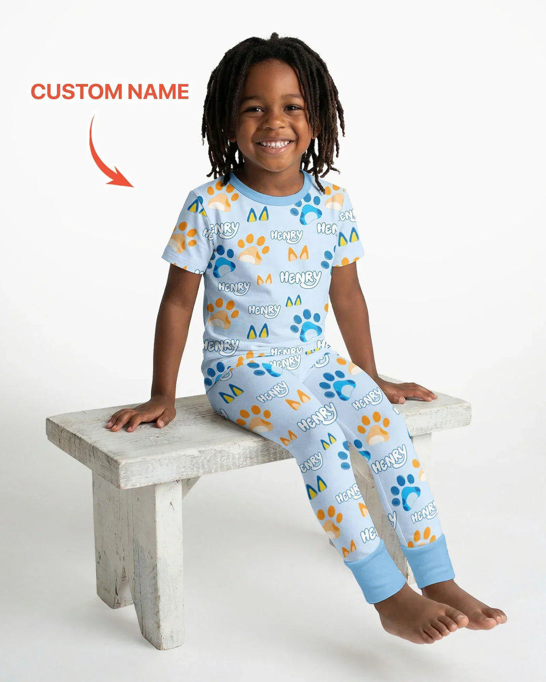 Conjunto de pijama de dos piezas de bambú de manga corta, plantilla personalizada