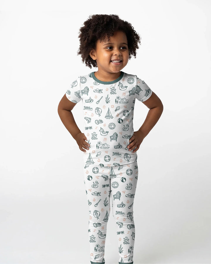 Lake Vibe Bamboo Two Piece Short Sleeve Pajama Set