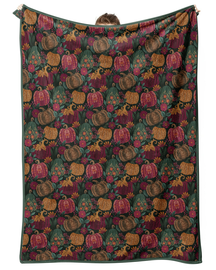 Velvet Pumpkins Bamboo Blanket