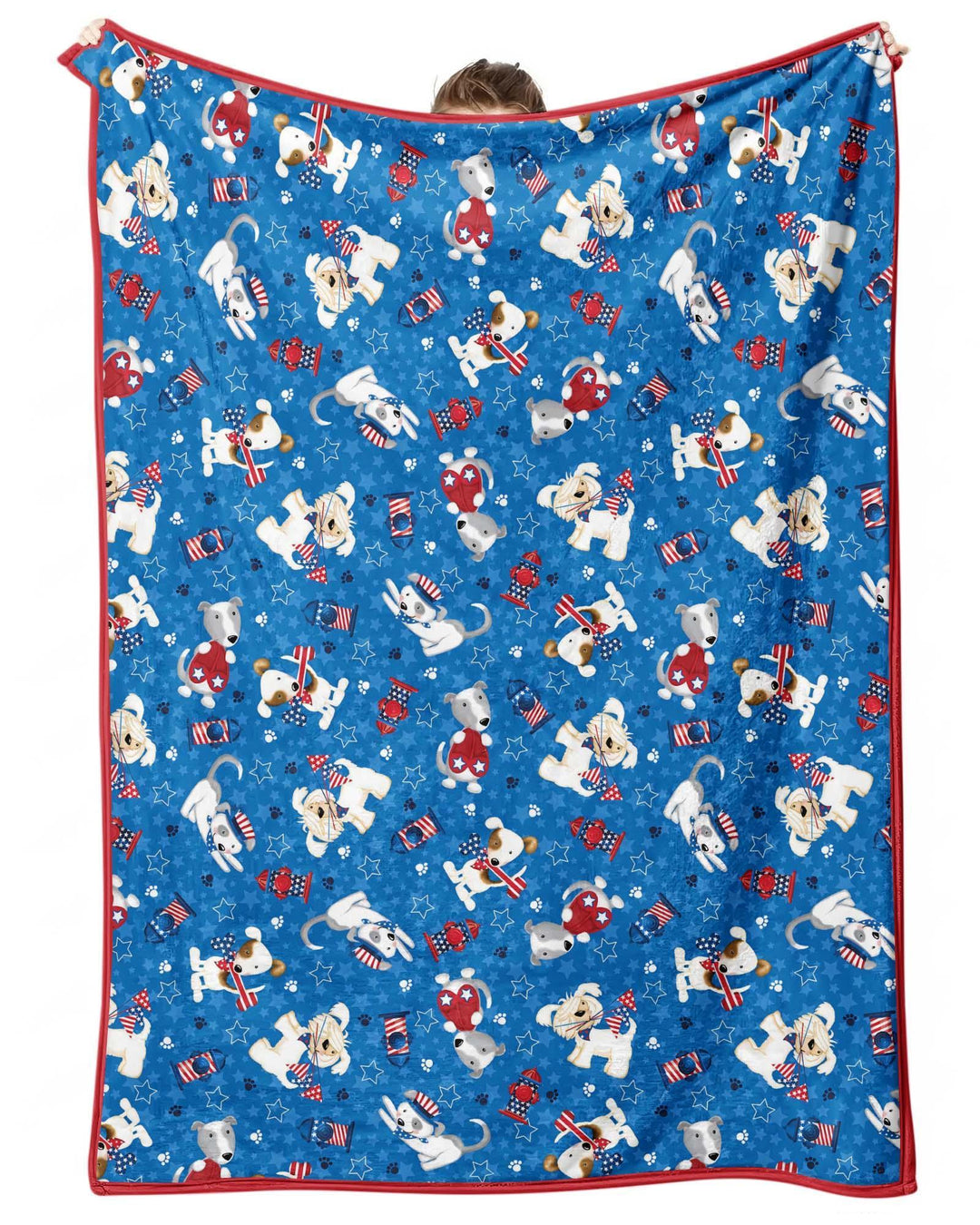 Red, White & Woof Family Matching Bamboo Blanket
