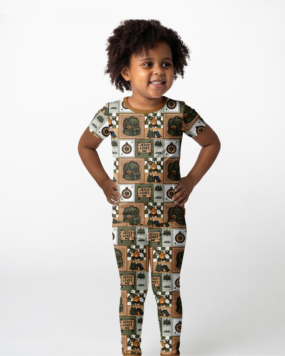 Zweiteiliges, kurzärmliges Pyjama-Set mit Marienkäfern
