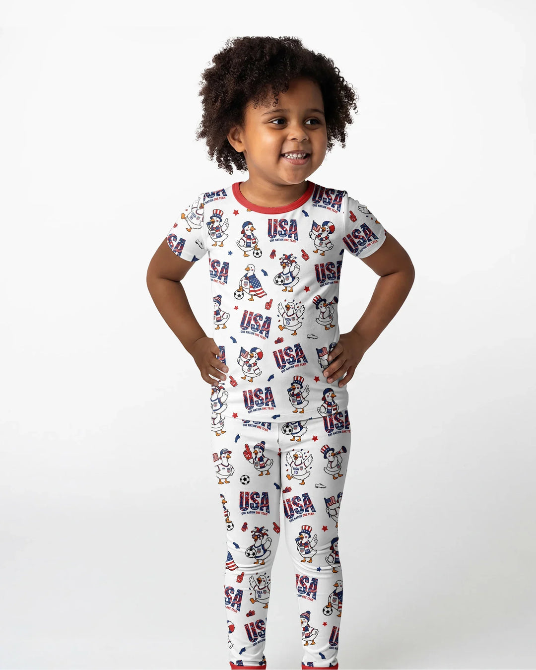 Conjunto de pijama de dos piezas de manga corta de bambú